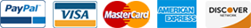 PayPal, Visa, Mastercard, American Express and Discover accepted
