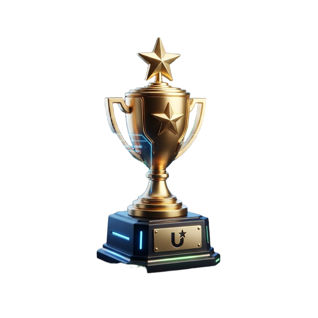 Gold trophy prize icon